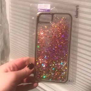 I phone 6/7 rose gold pink glitter case